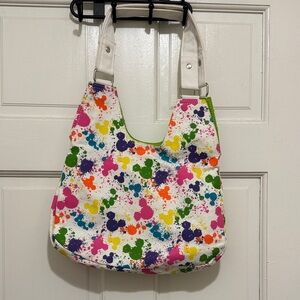 NWOT Disney World Parks Authentic Purse Bag Paint Splash Mickey Mouse Neon